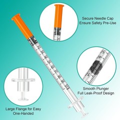 U-100 1ml 31G Syringes, Bulk Pack of 100 – Individually Sealed for Hygiene