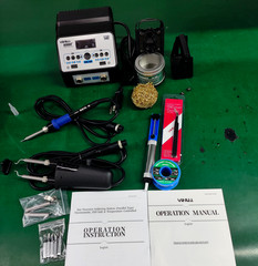 YIHUA 938BD+ Tweezers 2 in 1 Soldering Station Soldering Iron Kit Rework Station