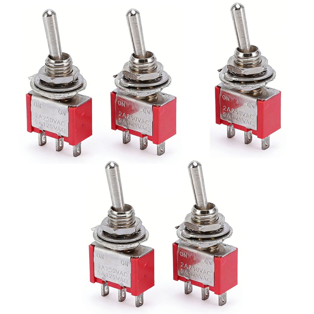 5Pcs AC 250V/2A 120V/5A ON/ON 2 Positions SPDT Mini Micro Toggle Switch New