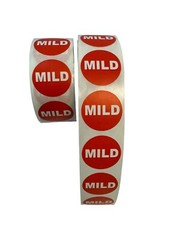 1-1/8 ” Round Inventory Red MILD Food Labels Stickers 1000 Per Roll (one Roll)