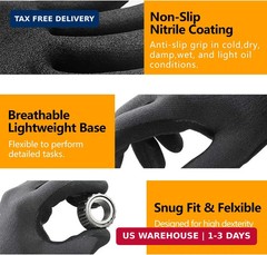 NEOTRIL Safety Work Gloves MicroFoam Nitrile Coated-3/6/12/36 Pairs,Breathable N