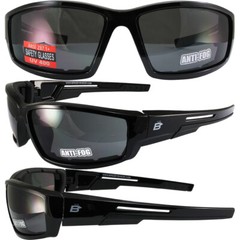 Birdz Eyewear Swoop Anti-Fog Padded Motorcycle Sunglasses Black Frame Smoke Lens