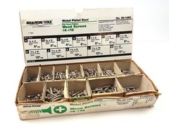 Large Lot Phillips Flat Head Wood Screws Nickel Plated USA #4 to #10 NEW Sharon