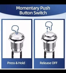2 Pcs New 12mm 12V Metal Waterproof Momentary Push Button Switch for Car