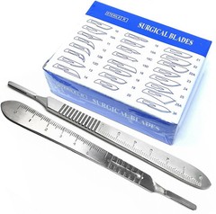 100 Sterile Surgical Blades with FREE Scalpel Knife Handle Medical Dental Tools