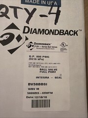 Diamondback BV38BBSI Series Ball Valve Full Port 800 PSIG, 3/8”. FOUR Pack.