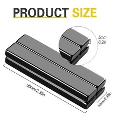 50 Pack Neodymium Magnets, 2.36×0.39×0.2In, Rare Earth Metal