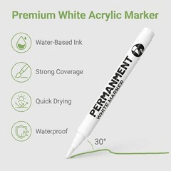 White Acrylic Paint Brush Pens Permanent Marker Christmas Decorations Paint Set