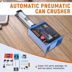 Pneumatic Can Crusher, Fully Enclosed Air Powered Aluminum Can Crusher with B…