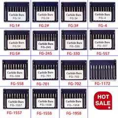 10-100 PCS Dental Carbide Tungsten Steel Burs FG For High Speed Handpiece