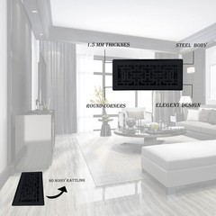 4″ x 14″ Oriental Design Floor Register in Textured Black Finish – Vent Cover…