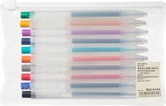 MUJI Smooth Gel Knock Type Pen 0.5mm 10 Colors Set