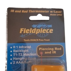 Fieldpiece SPK3 Digital IR Laser & Rod Thermometer -20° to 932°F, 8:1, 0.95