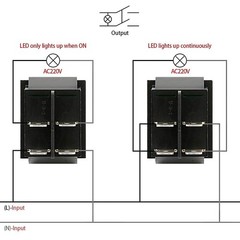 DPST Rocker Switch,ON/Off 4-Pin 16A 250V AC,Red LED Illuminated Snap-in Power…