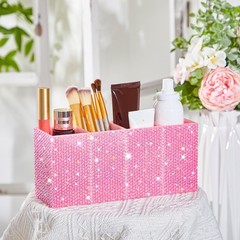 Bling Desk Organizer for , Rhinestone Pen Makeup Brush Holder, Girly Desk Org…