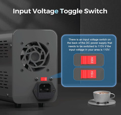 Fuente de alimentación DC 30V 10A con ajuste fino y carga rápida USB y Type-C. N