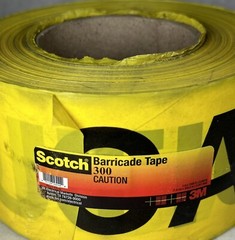 NEW (Lot of 4) Scotch 3 in. x 1000 ft. Barricade Tape 300 Caution, Total 4000 ft