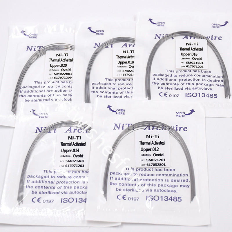 20 Packs Dental Natural/Square/Ovoid Heat Thermal Activated Niti Round Arch Wire