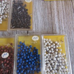 Vintage Map Pins Tacks Lot 13 Labelon Graffco Boxes Medium Head Pink White Red