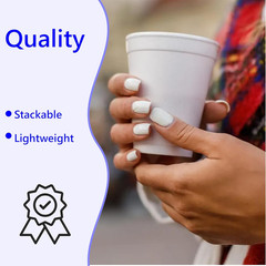 16 Oz Styrofoam Cups, Disposable Foam Cups , Insulated White