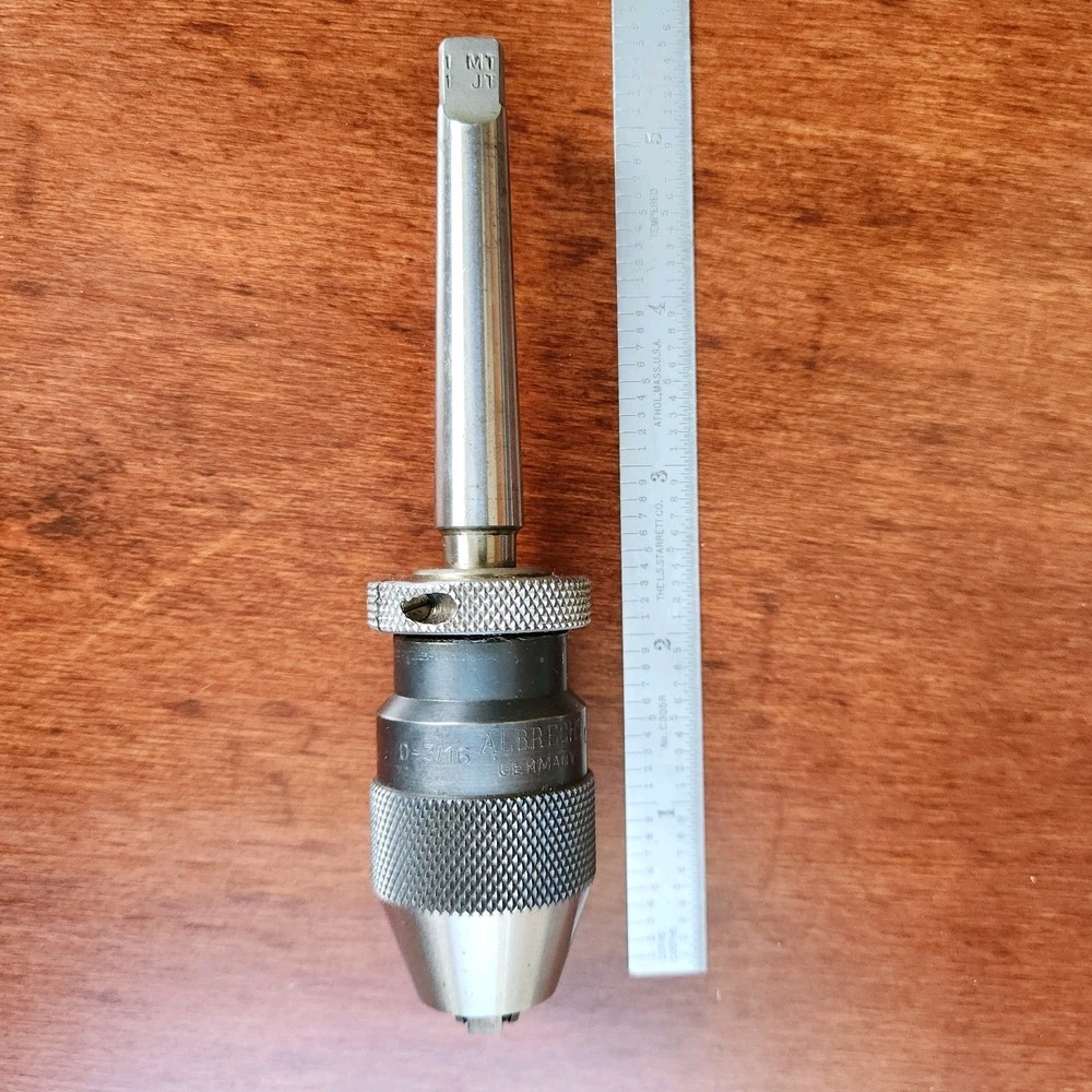 Albrecht Keyless Drill Chuck 0-3/16″ 0-5mm Capacity 1MT/1JT Adapter
