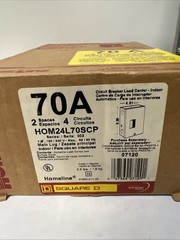 Breaker Box Panel 70 Amp 2-Space 4-Circuit Indoor Main Lug Load Center Bolt On