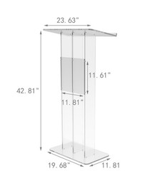 Clear Acrylic Podium Transparent Church Pulpit Plexiglass Lectern Debate Wedding