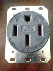 Hubbell HBL9450A Receptacle, 50A 125/250v, 14-50R Flush Mount