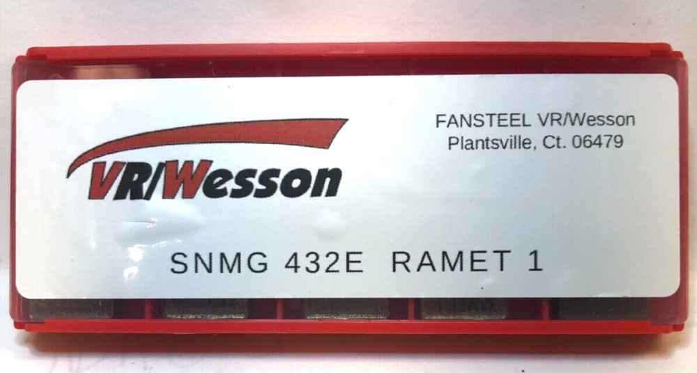 SNMG432E RAMET 1 – CARBIDE INSERTS – VR WESSON – MADE IN USA – PACK OF 10