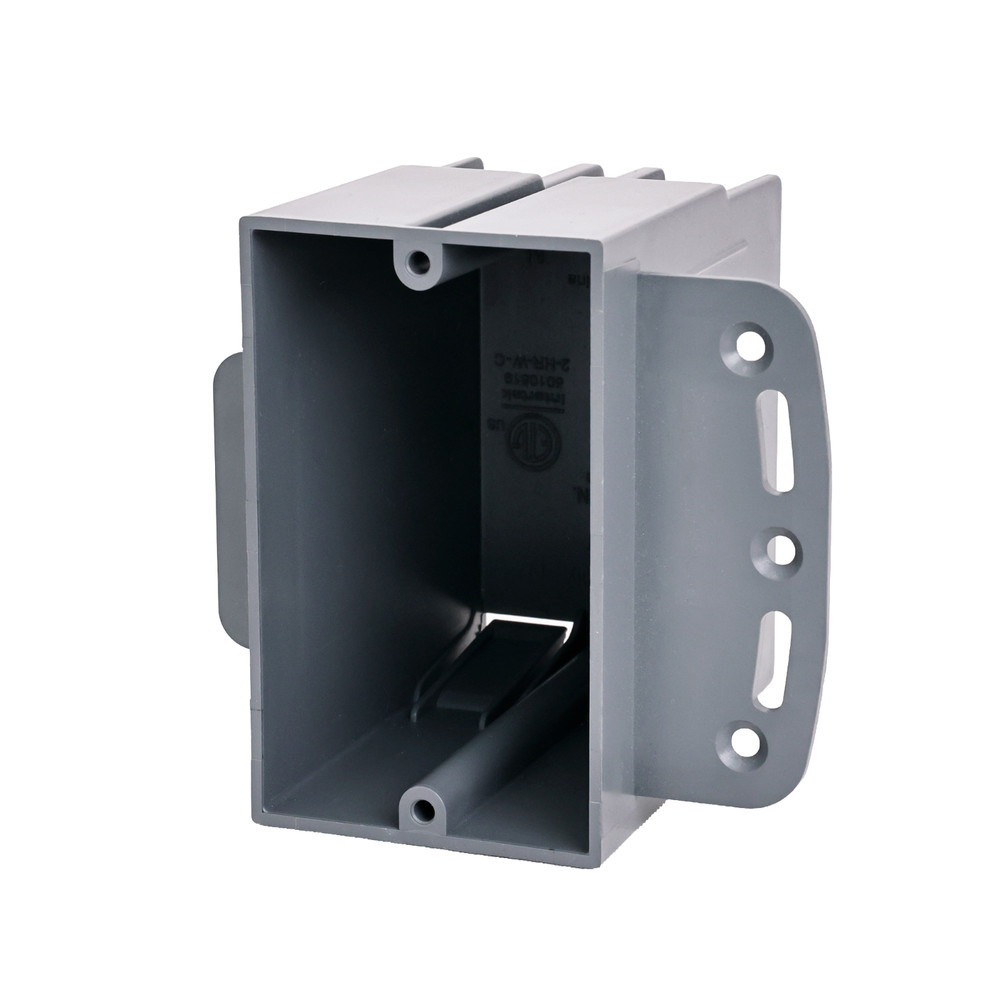 1-Gang New Work 22.5 Cu In Electrical Switch Outlet Box w/ Mounting Bracket Gray