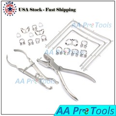 20PCS SET HIGH GRADE RUBBER DAM CLAMPS + FRAMES + PUNCH PLIERS + CLAMP FORCEPS