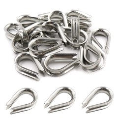 PHITUODA M5 Stainless Steel Thimble for 5/32″ – 3/16″ Dia Wire Rope Cable Thi…