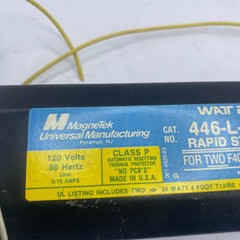 MAGNETEK 446-L-SLH-TC-P UNIVERSAL WAT REDUCER RAPID START BALLAST 120V 60HZ