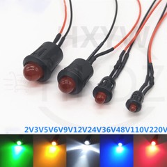 Pre-Wired LEDs 3mm/5mm/8mm/10mm With Holder Wire Light Emitter Pre-Wired Cable