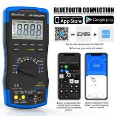 Voltmeter TRMS 6000 Count AC/DC NCV 1000V 20A Bluetooth Test Digital Multimeter