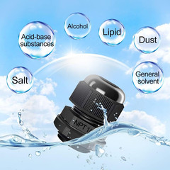 12 Pcs 1/2″ NPT Cable Glands Nylon PA66, IP68 Waterproof Adjustable Power Strain