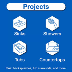 GE Advanced Silicone Caulk for Kitchen & Bathroom – 100% Waterproof Silicone Sea