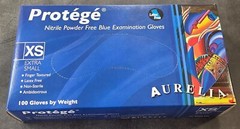Aurelia Protege Textured Nitrile Powder Latex Free Exam Gloves Blue 100 XS 93995