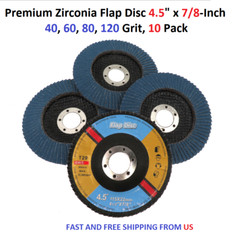 Premium Zirconia Flap Disc 4.5″ x 7/8-Inch 40 60 80 120 grit for Angle Grinder