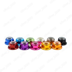 Multicolor Aluminum 6061 Hex Flange Lock Nut With Nylon Insert M2 M3 M4 M5 M6 M8