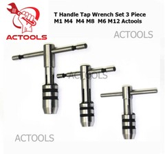 New Adjustable T-Handle Tap Wrench Set Of 3 Pcs M1-M4 / M4-M8 / M6-M12 USA