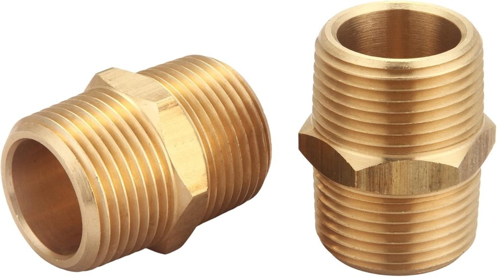 3/4 Inch NPT Brass Nipple Male Pipe Fitting Adapter, Hex Nipple, 3/4 inch x 3…