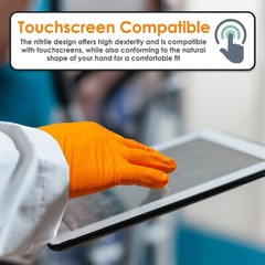 8 Mil Orange Disposable Nitrile Gloves. Raised Diamond Texture – Large- 10 Boxes