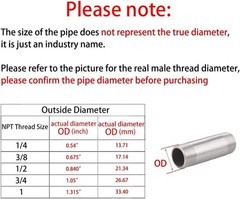 3″ Length 3/4″ NPT Male to Female Stainless Steel Exhaust Extension Adapter