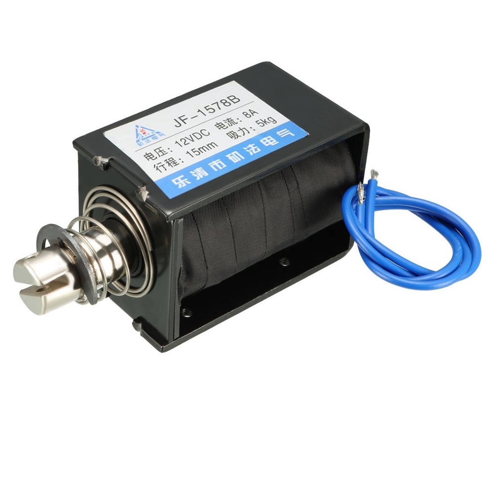 DC 12V 8A 5KG 15mm, Pull Push Type Frame Linear Solenoid Electromagnet Factory