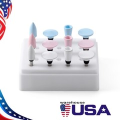 12Pcs AZDENT Dental Composite Polishing Burs Kit RA Silicone For Contra Angle