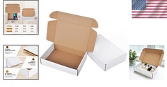 9x6x2 Inches Corrugated Shipping Boxes – 2 Pack White for Eco-Friendly Mailing
