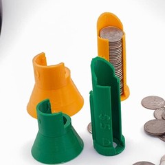 3D Printed Patented Design Coin Counter & FAST WRAP TUBES W/ Inspect&Reach Gap