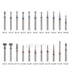 AZDENT Dental Diamond Burs For High Speed Handpiece Friction Grip 5Pcs/Box
