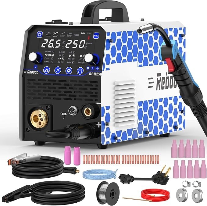 Reboot 250A 8-in-1 120/240V RBM2500 PRO+TIG Torch&10P MB15 Nozzles -Spool Gun .
